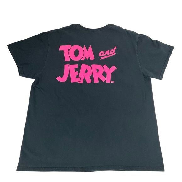 Tom and Jerry Black Graphic Tee Cartoon Shirt Large - Picture 3 of 8